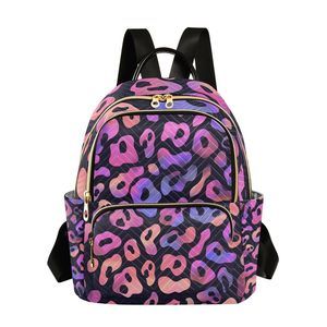 Leopard Print Background Small Backpack Purse for Women Travel Bag🥸